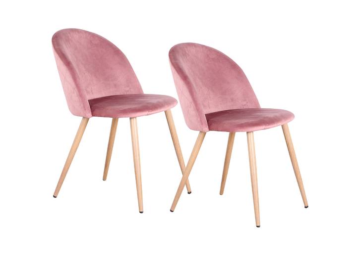 EGOONM Un ensemble de 2 chaises de salle à manger avec pieds en velours doux et en métal pour cuisine, salle à manger, salon (rose/vert/bleu)