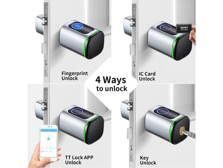 TTLOCK App cylindre intelligent numérique électronique avec empreinte digitale ou mot de passe Bluetooth 13.56mhz carte Rfid clé mécanique serrure Euro