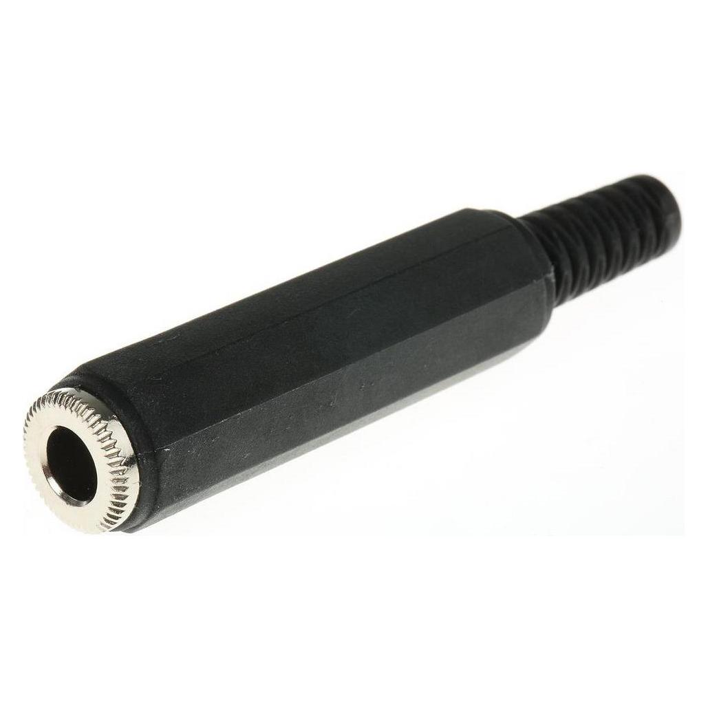 RS PRO Klinken-Buchse 6,35 mm Gerade, 2-polig S/W, Lötanschluss Kabelmontage (392637)