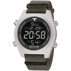 KHS INCSD.NSGO Herrenuhr Inceptor Stahl Digital Olivgrün