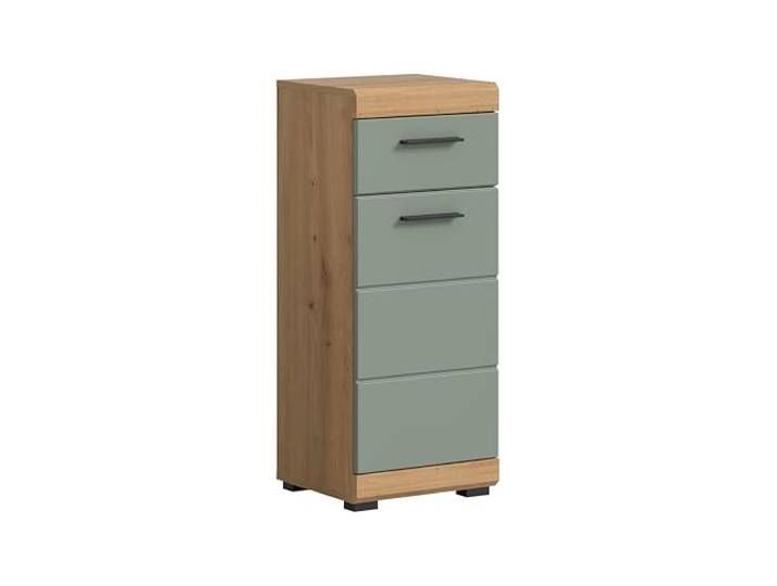 xonox.home - Standschrank Scout 37x88x31 cm in Artisan Eiche und Salbei - Midischrank Badschrank Badmöbel Schrank - stabile Konstruktion schöner Blickfang hochwertig verarbeitet robust und langlebig