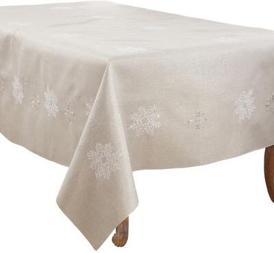 Saro Lifestyle Elegant Tablecloth With Snowflake Design