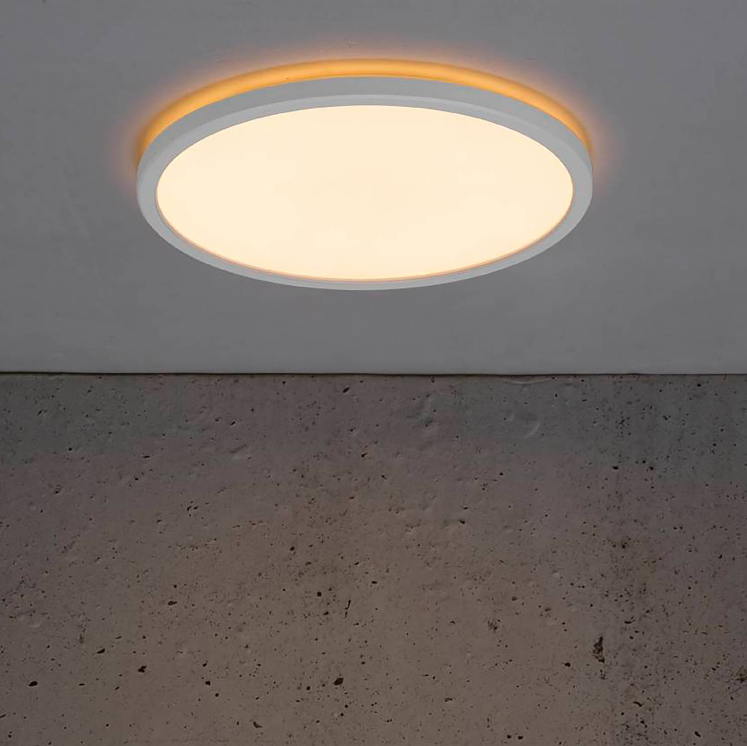 home24 LED-plafondlamp Bronx III, wit, Ø 29 cm