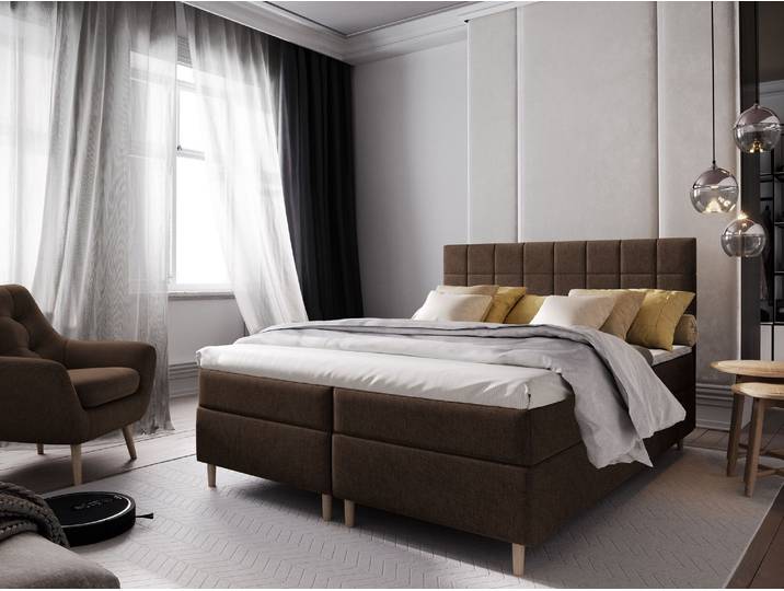 Masseno Boxspringbett IBIZA mit Bettkästen 180x200 cm - Braun, INARI 24