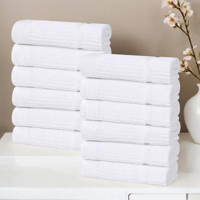 Superior Milo Smart Twist Cotton Viscose Blend Face Towels Washcloths Set of 12, Soft Highly Absorbent, Quick Dry Facial Towels