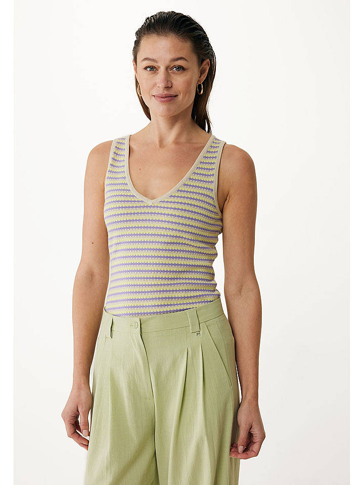 Mexx Top in Beige/ Lila - XXL