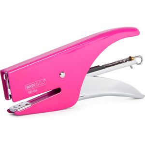 RAPESCO Heftzange SP-64, 1382, aus Metall, pink, geschlossene Heftung, Heftleistung bis 16 Blatt
