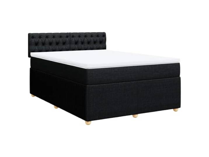vidaXL Boxspringbett mit Matratze Schwarz 160x200 cm Stoff