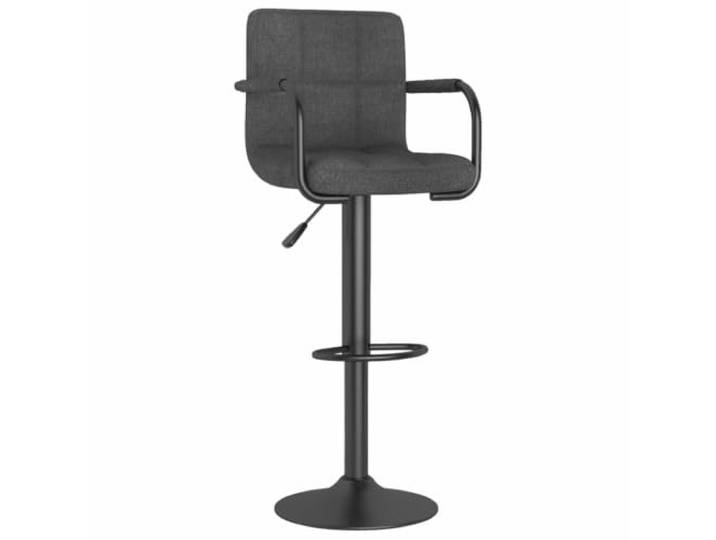 HGPOTUY Barhocker Dunkelgrau Stoff Höhenverstellbar Stoffbezug,Stahlgestell pulverbeschichtet,Fußstütze,360 Grad drehbar,Gasdruckfeder,Bereich Bar und Essen