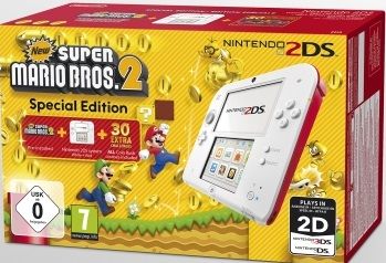 Nintendo 2DS Console Special Edition-Wit Incl. New Super Mario Bros. 2 (2DS) Gebruikt