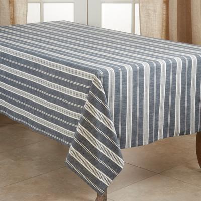 Saro Lifestyle Cotton Tablecloth With Striped Design