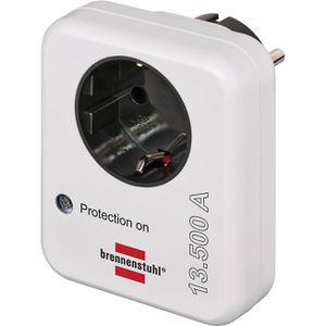 Brennenstuhl Steckdosenadapter 1506980001, weiß, 1-fach Schuko bis 3500 W, mit Überspannungsschutz