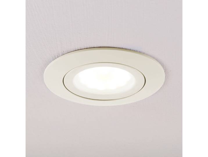 Andrej Round LED Einbauspots Cream - Lindby - Wohnzimmer - Modern - Kunststoff - Einflammig