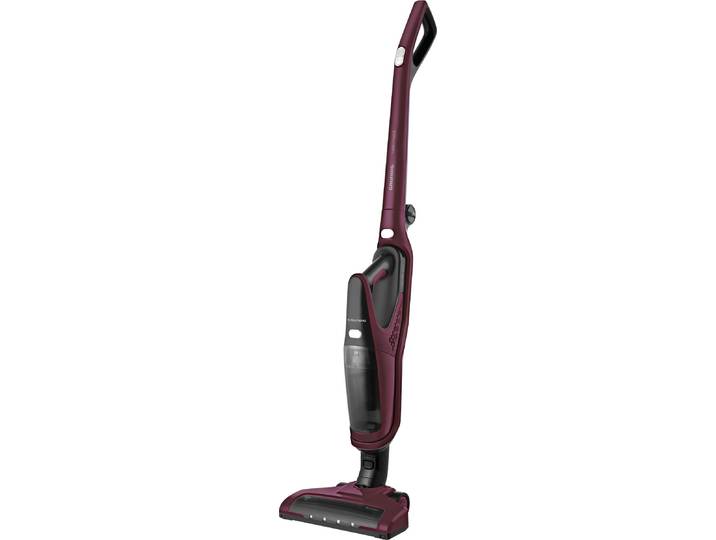 GRUNDIG Akku-Bodenstaubsauger VCH 9930 , rot (berry, schwarz), B:16,1cm H:119cm T:34,5cm, Akkusauger, 2‑in‑1 Akku‑Staubsauger mit 14,4V & 45 Min Laufzeit, Akku-Bodenstaubsauger
