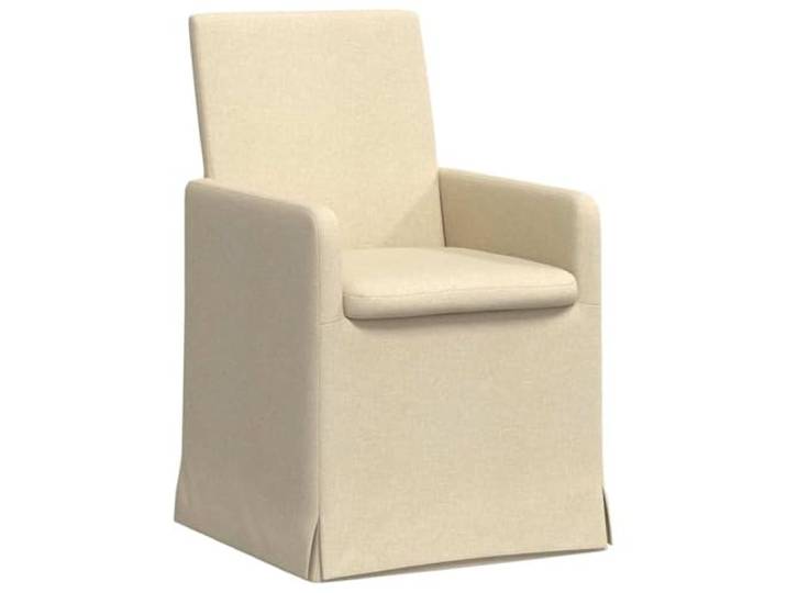 Coespram 2er Set Esszimmerstühle mit Rollen Polsterstuhl Creme 57x67cm Ergonomische Polstersessel mit Rollen und Armlehne für Esszimmer und Arbeitszimmer, stabil bis 110 kg im 2er Set.