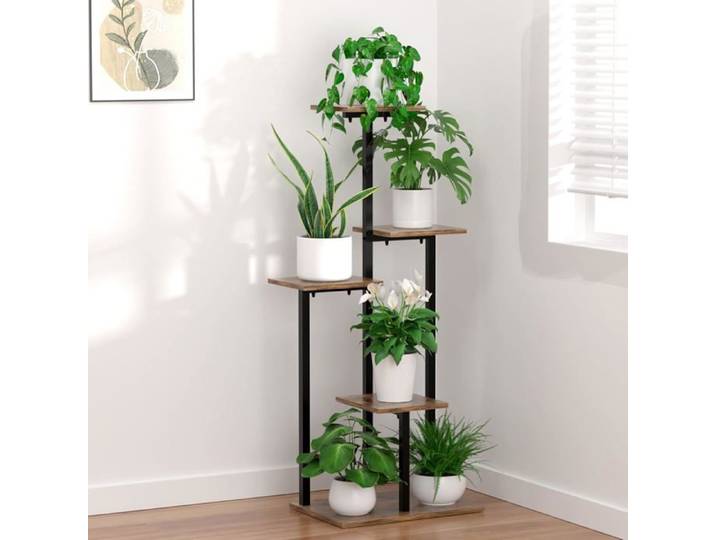 5 Étages Support Plantes Intérieur Porte Plante Métal Étagère Plante
