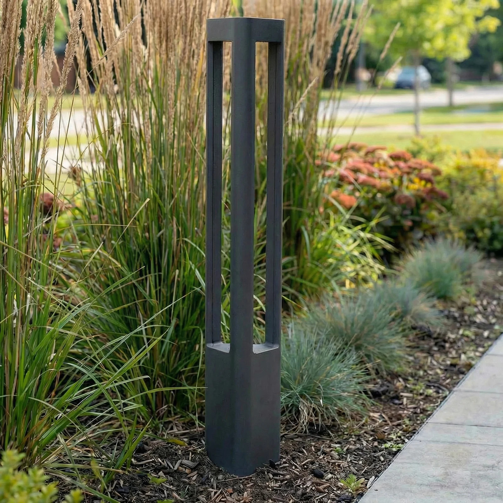 Lucande Pirron LED tuinpadverlichting, zwart, 80 cm, IP54