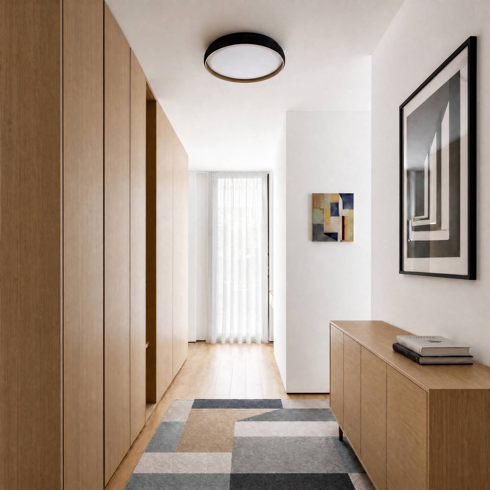 Deckenlampe Jovian Lindby, dimmbar, schwarz, für Wohn- / Esszimmer, Kunststoff, Modern, Deckenlampe
