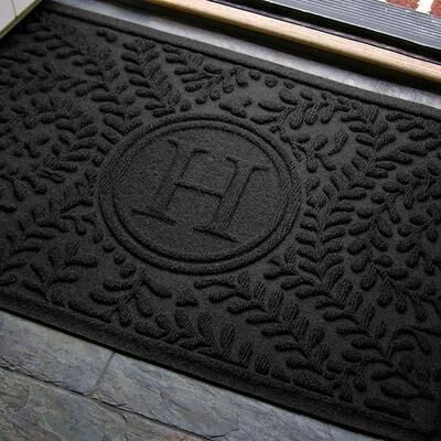 Bungalow Dba Matterly Boxwood Monogram Doormat 35 x 23, 35 x 23, Charcoal