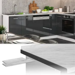 Vicco Küchenarbeitsplatte R-Line Marmor Weiß 160 cm