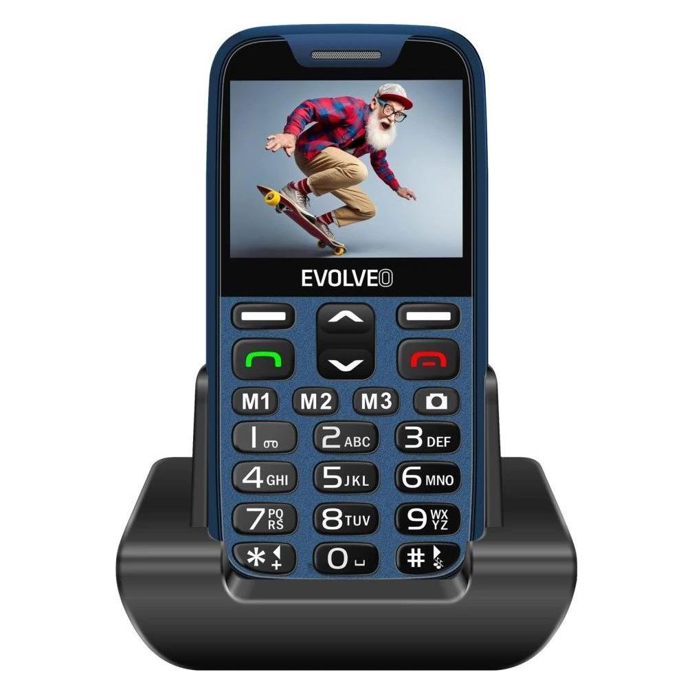 Evolveo EasyPhone XR, mobilní telefon pro seniory s nabíjecím stojánkem, modrá (2.30", 0.30 Mpx) (EP-601-XR-BL)