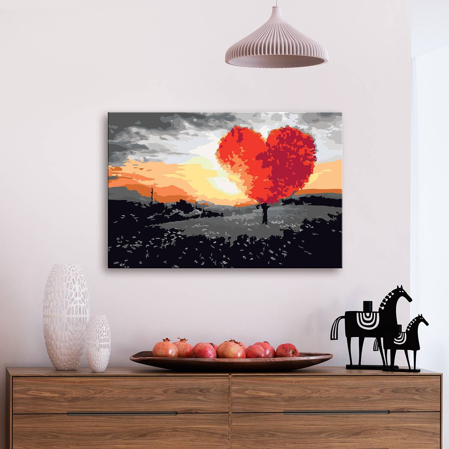 home24 Schilderen op Nummer - Hartboom II - Rood - 40 x 50 cm