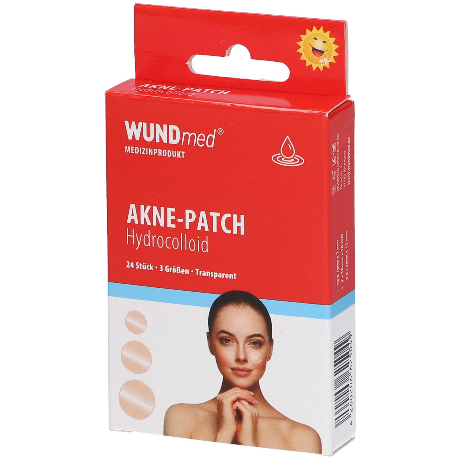 Akne Patch Hydrocolloid 3 Größen 24 St Pflaster