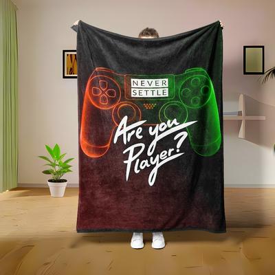 Shop Station ColorPop Gaming Blanket Soft Game Controller Blanket Flannel Throw For Couch, Bed & Gaming Room b 27.56 39.37 In