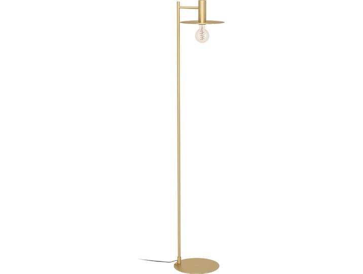 EGLO Lampadaire Escandell\, élégant lampadaire d'angle\, lampadaire en métal en laiton brossé\, lampe de salon avec douille E27\, 156 cm