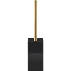 Porzellan Toilettenbürste quadratisch gold-schwarz