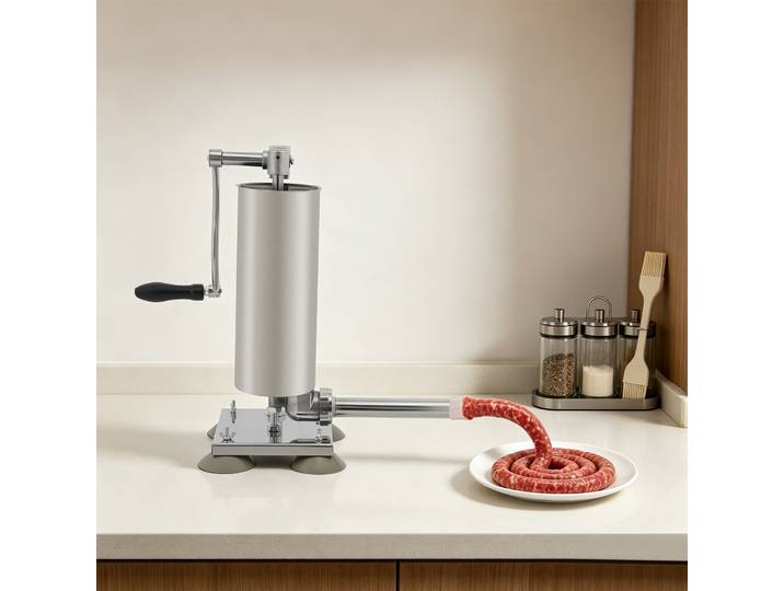 Machine à saucisses manuelle verticale 3L en acier inoxydable, outil de remplissage de saucisses pour la préparation de saucisses de style salami et de saucisses grillées