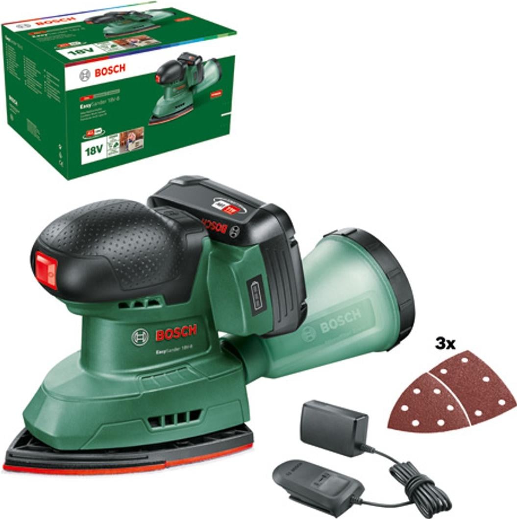 Bosch EasySander 18V-8 Accu-multischuurmachine inclusief 1 x PBA 18V 2.0Ah accu