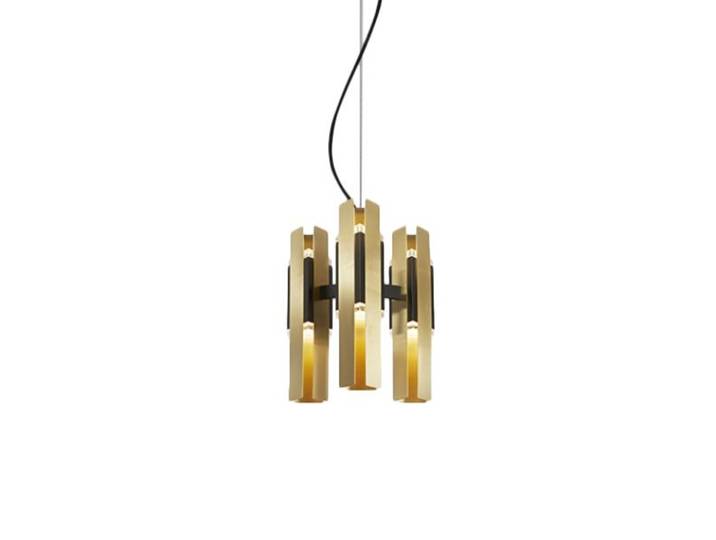 TOOY lampe à suspension EXCALIBUR 559.23 (Laiton brossé - verre et métal)
