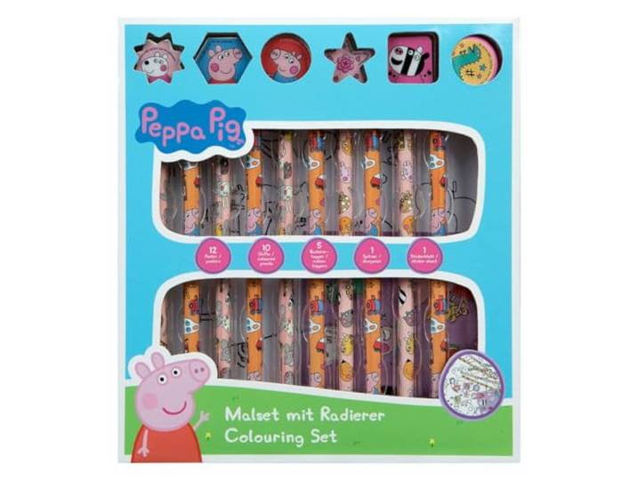 Undercover Kleurset met rubberen Peppa Pig, 29 dlg.
