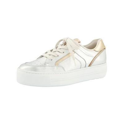 Sneaker PAUL GREEN "Paul Green Sneaker Leder", Damen, Gr. 40,5, silber (metallic silber), Leder, Schuhe Sneaker
