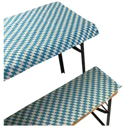 NYVI Bierbankauflagen Set NYVIGala 3 teilig - Auflagen für Bierzeltgarnitur - Tischdecke für Biertisch & Sitzpolster für Bierbänke Farbe:Bayrische Raute;Größe:130x70 cm