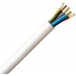 Kopp Herdanschlussleitung H05VV-F 5Gx2,5mm2, 5-adrig, 2m im Polybeutel, Farbe: weiss, Backofen + Herd Zubehör, Weiss