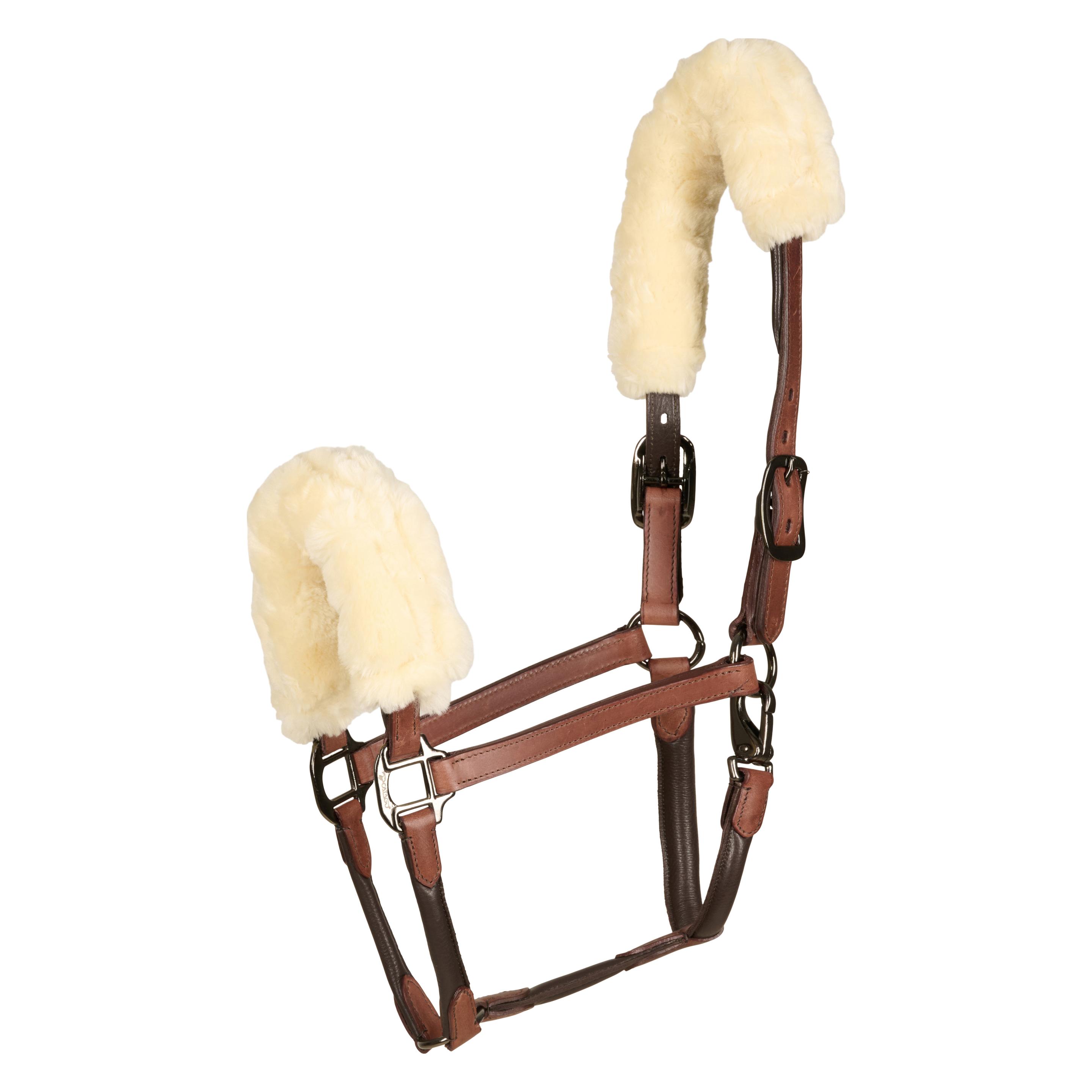 Catago leather halter w. faux fur (41513002)