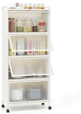 Costway 5-Tier Kitchen Storage Baker's Rack with Flip-Up Enclosed Doors