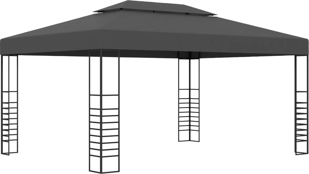 Gartenpavillon 3x4 m Anthrazit mit belüftetem Polyesterdach und Stahlgestell