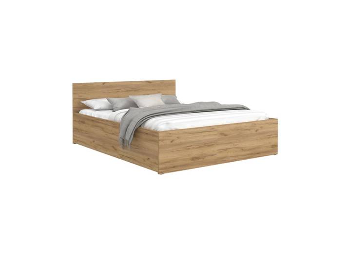 Lit double en bois 120x200 cm, Marron
