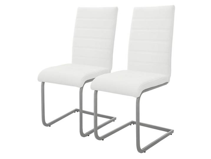 Ml-Design Esszimmerstuhl weiß 2er Set, Weiß, Metall, 40x102x57 cm, Esszimmer, Stühle, Schwingstühle