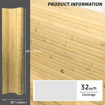 Art3d 48 x 96 in Natural Bamboo Wall Panel for Wall Decor for Living Room,Bedroom,Office