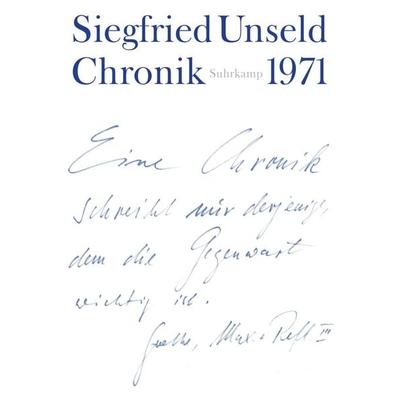 Chronik, Gebundene Ausgabe von Siegfried Unseld, Suhrkamp, 978-3-518-42237-3