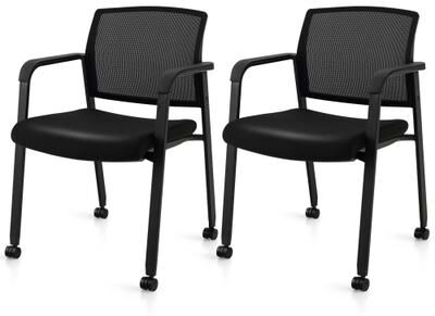 Set of 2/4 Rolling Conference Room Chairs Stackable Office Mesh Chairs