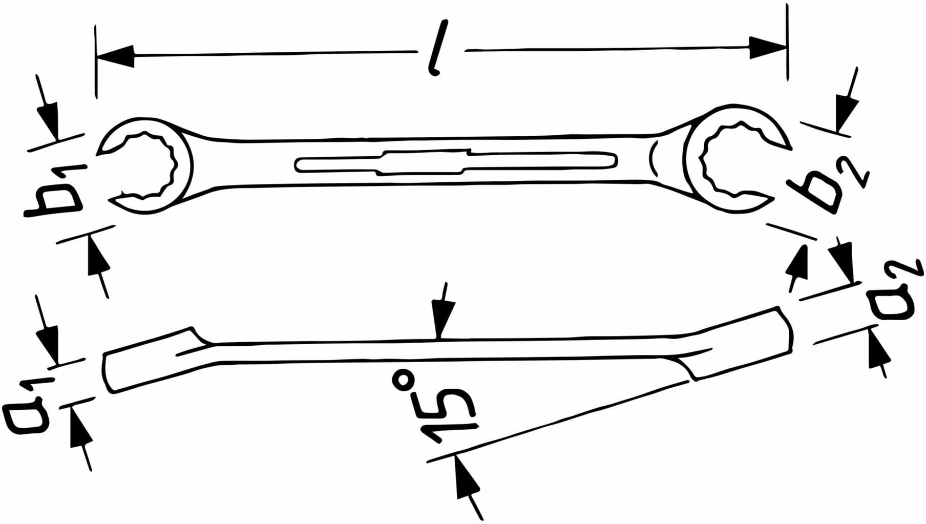 Doppelringschlüssel 612 30x32mm 300mm HAZET (612-30X32)
