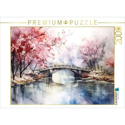 CALVENDO Puzzle Brücke unter blühenden Bäumen | 2000 Teile Lege-Größe 90x67cm Foto-Puzzle für glückliche Stunden, Sonstige von , Calvendo Puzzle