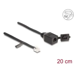 DeLOCK Kabel RJ12 Stecker zu RJ12 Buchse mit Verschlusskappe 20 cm schwarz