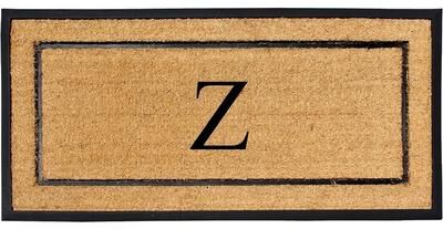 A1 Home Collections Natural Coir & Rubber Large Monogrammed Door Mat