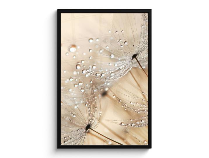 MuchoWow Poster MIT Rahmen Löwenzahn - Abstrakt - Natur - Beige 60x90 cm, Braun, Papier, Rechteckig, 60x90 cm, gerahmt, Bilder & Rahmen, Bilder